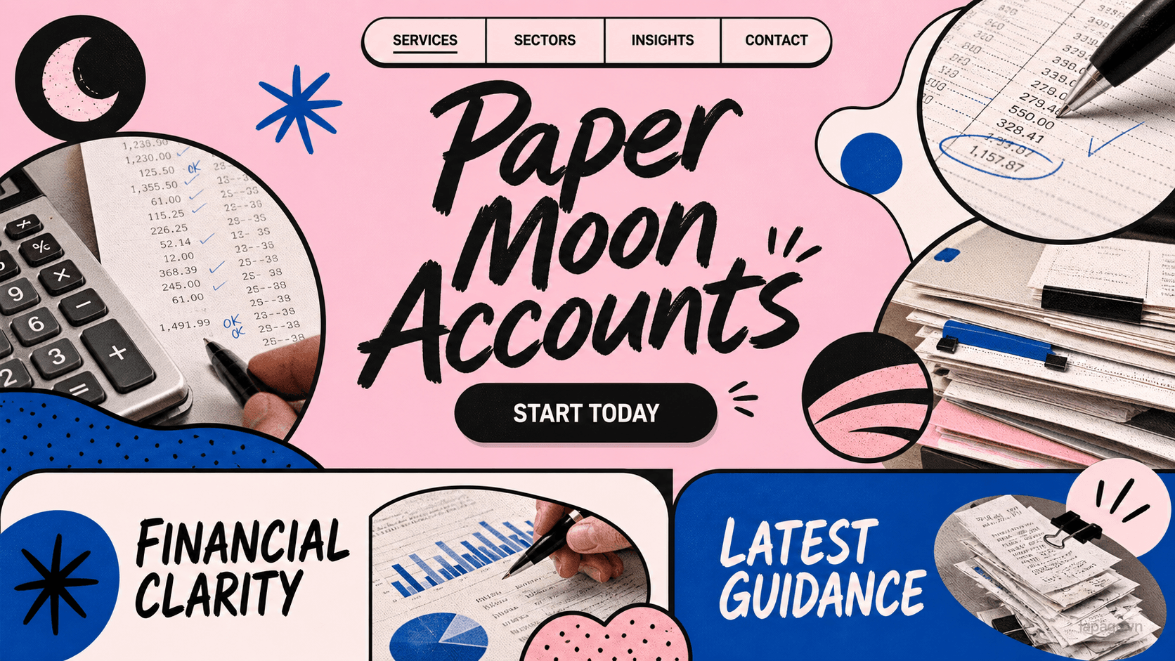 Preview of the related Paper Moon Accounts website direction