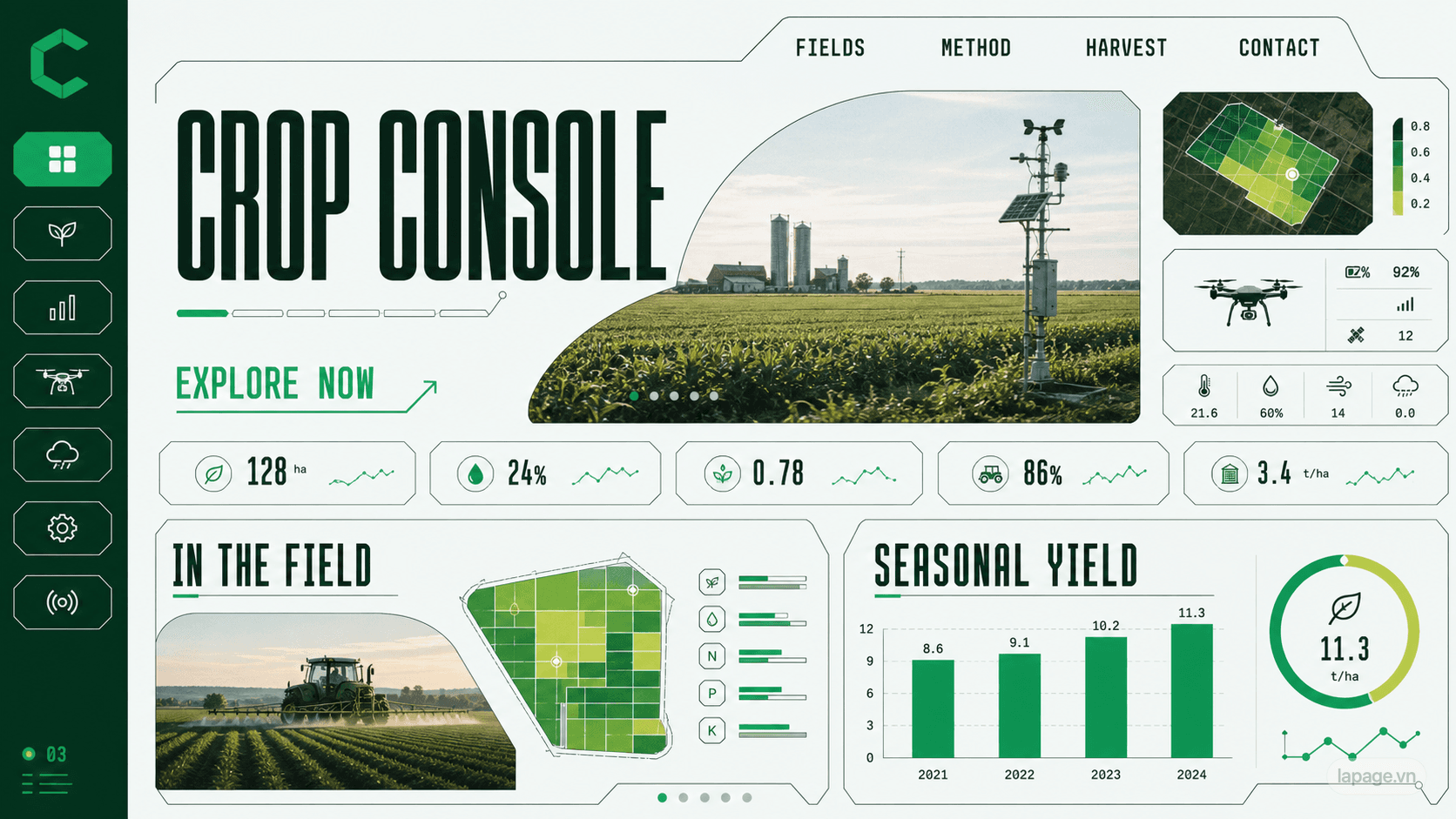 Preview of the related Crop Console website direction