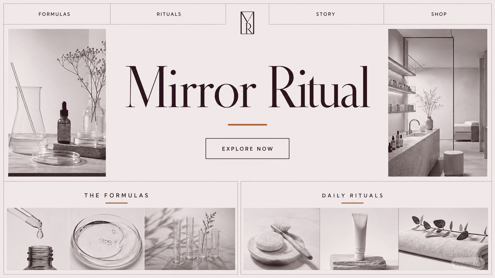 Preview of the related Mirror Ritual website direction