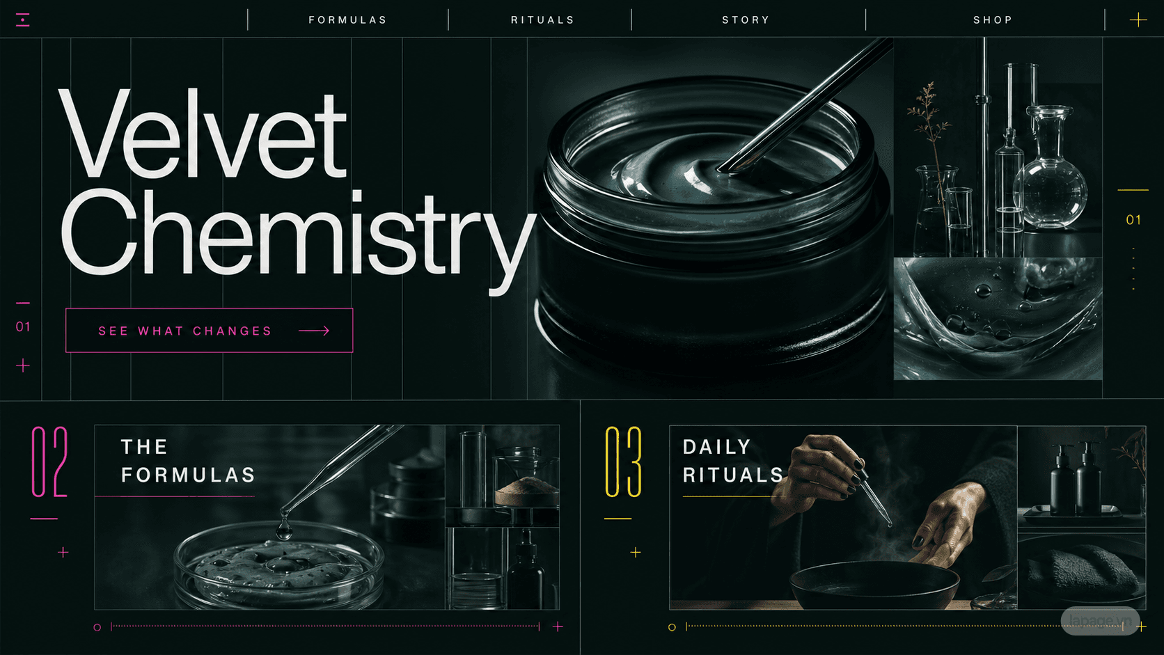 Preview of the related Velvet Chemistry website direction
