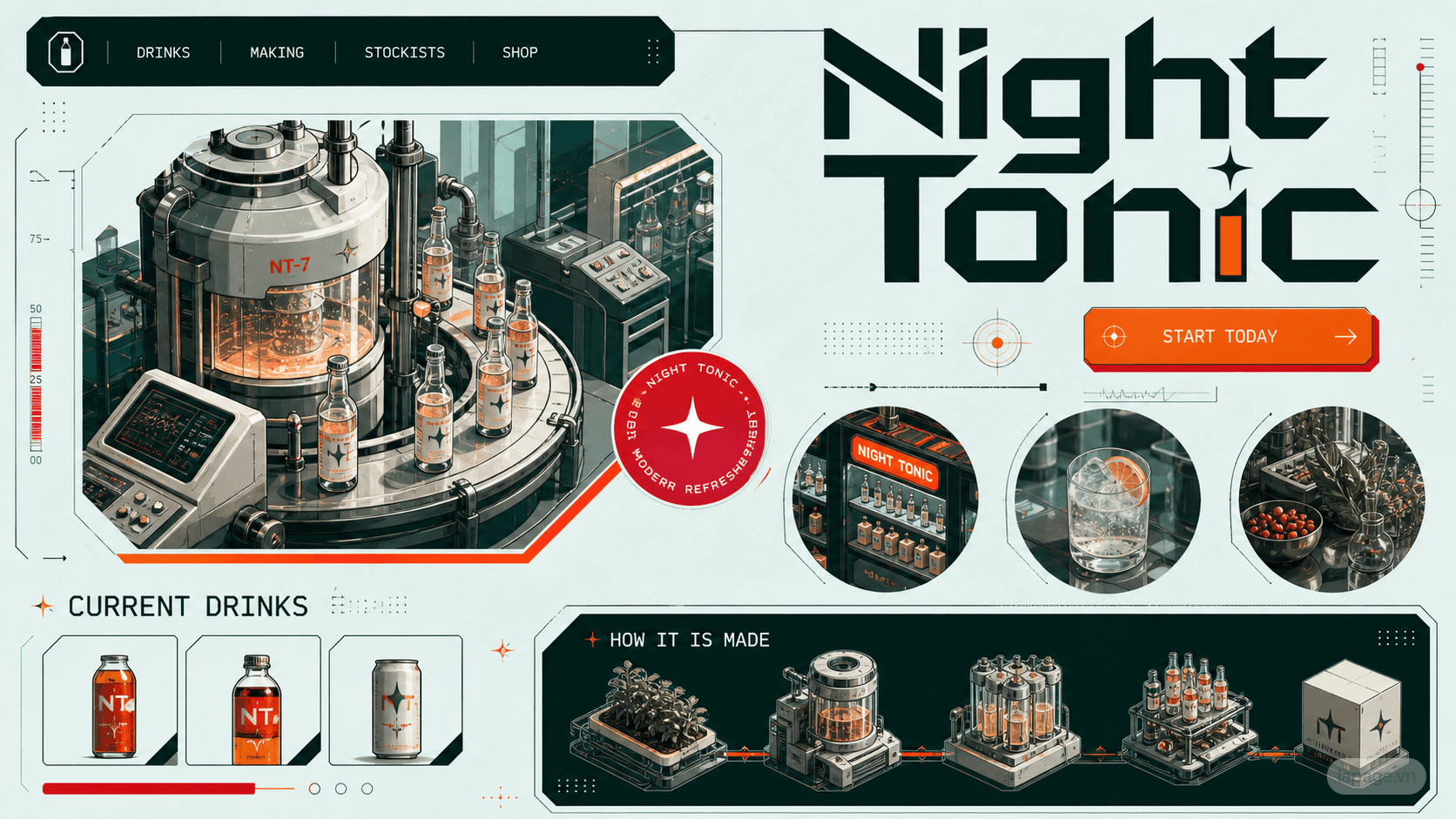 Preview of the related Night Tonic website direction