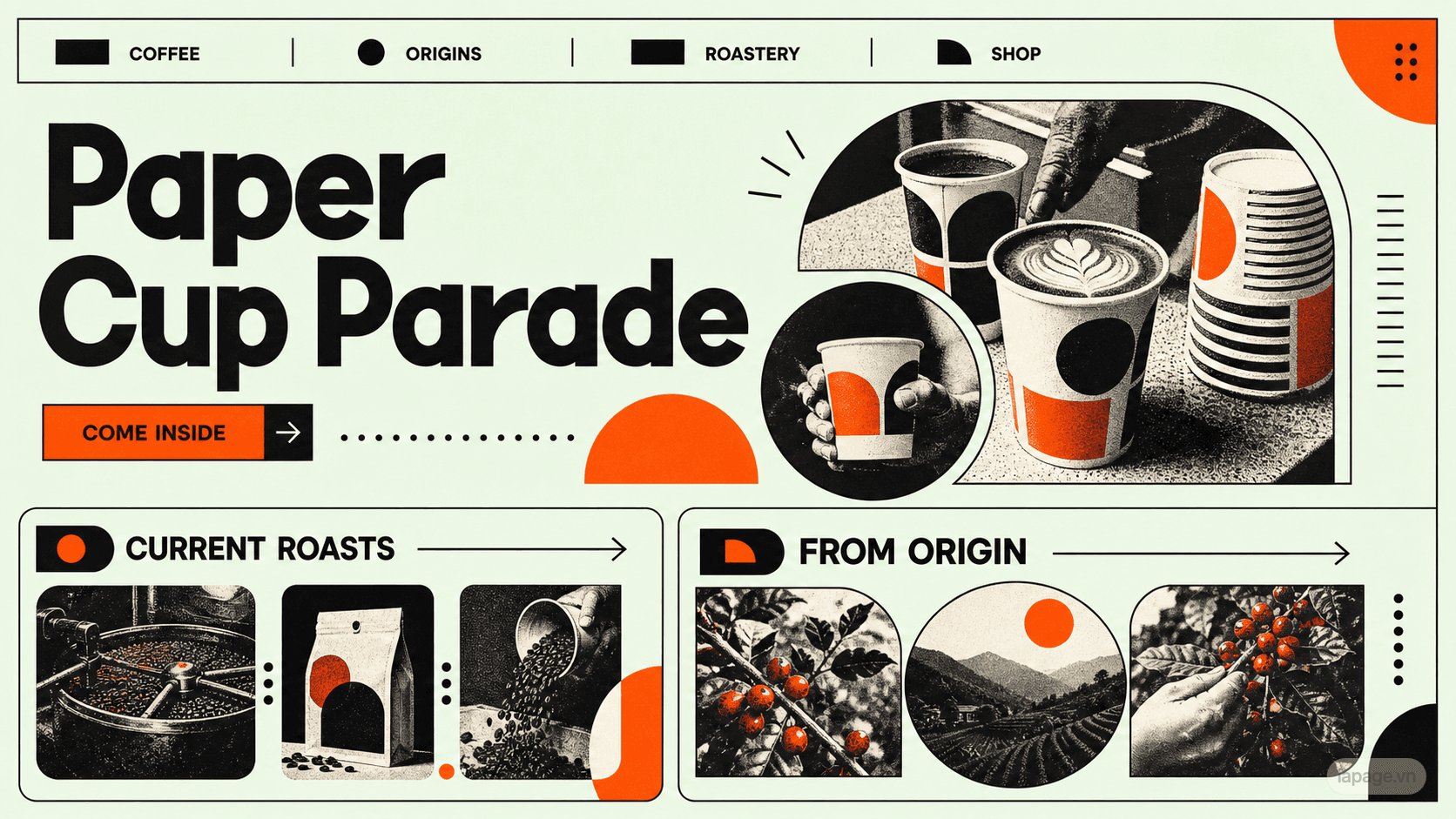Preview of the related Paper Cup Parade website direction