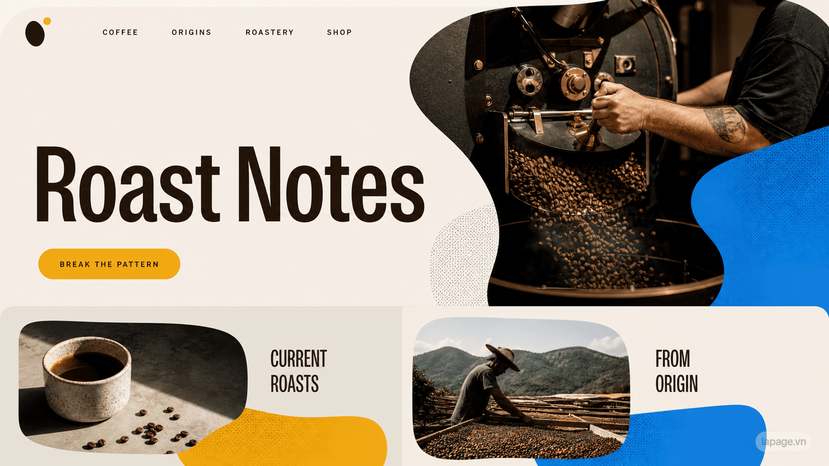 Preview of the related Roast Notes website direction