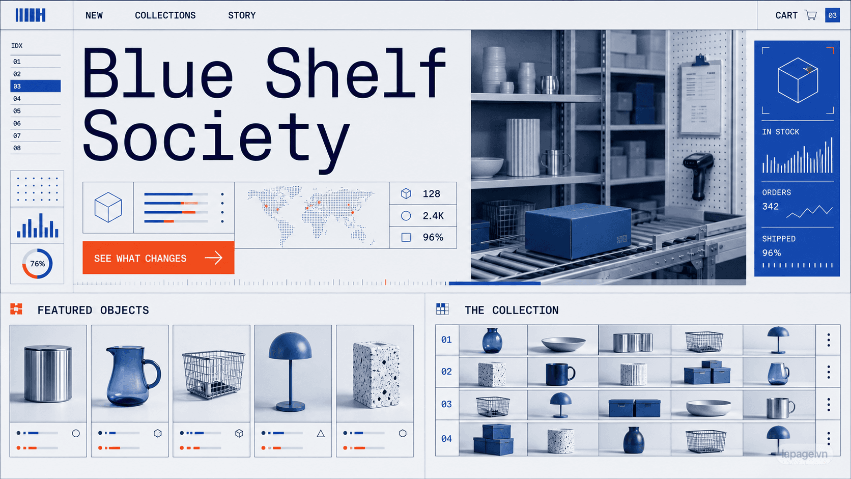 Preview of the related Blue Shelf Society website direction