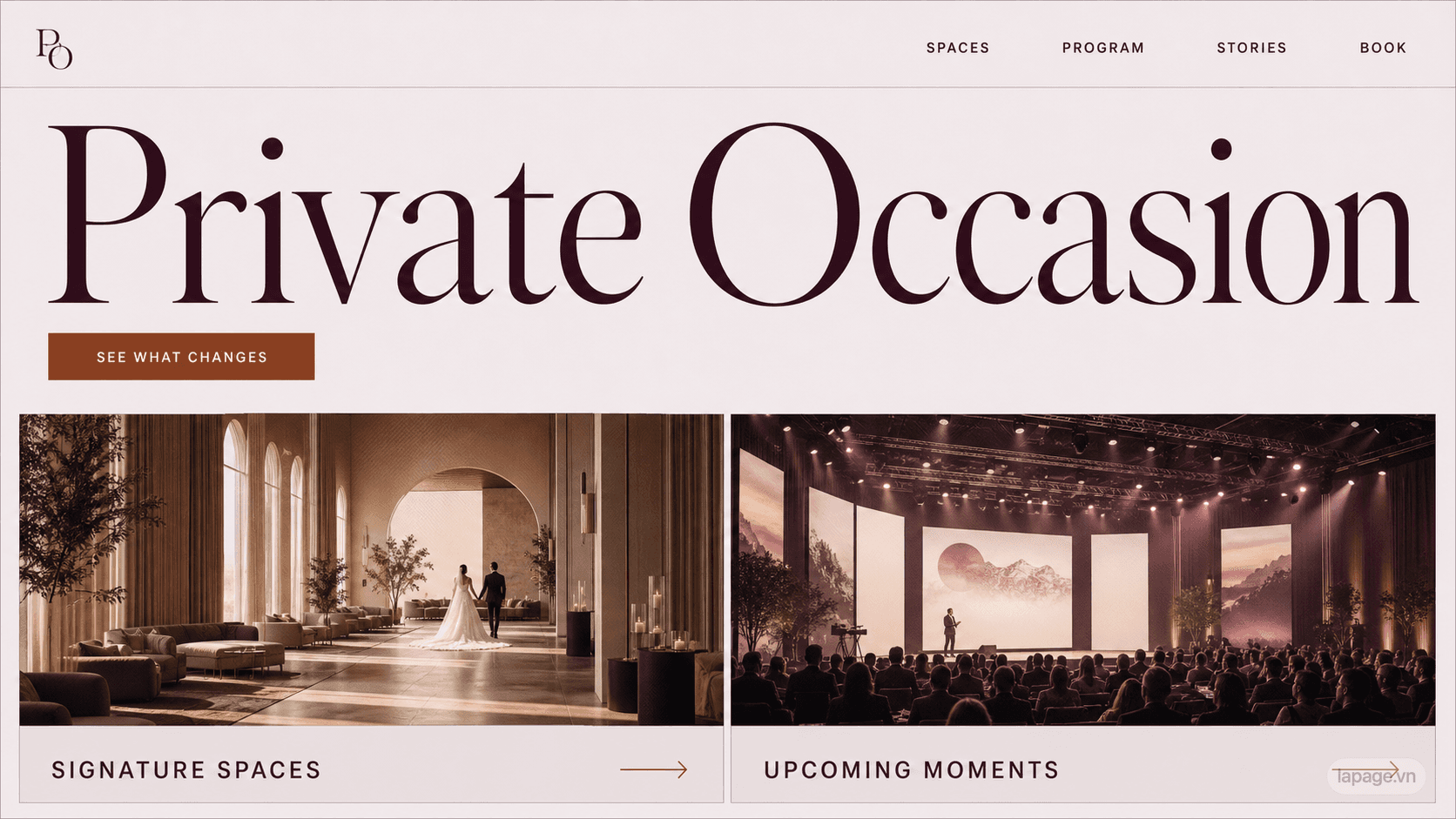 Preview of the related Private Occasion website direction