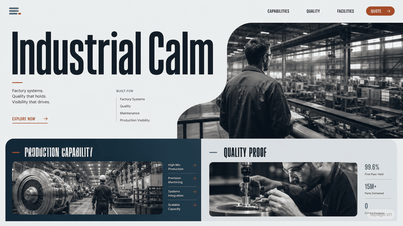 Preview of the related Industrial Calm website direction
