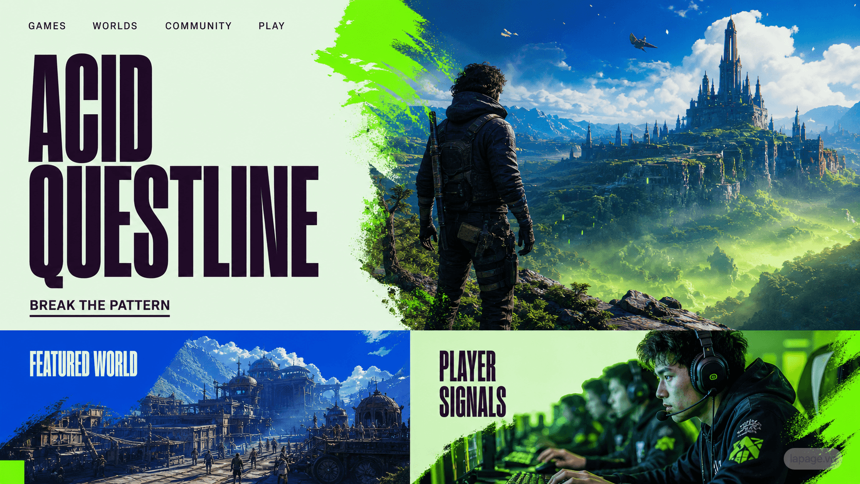 Preview of the related Acid Questline website direction
