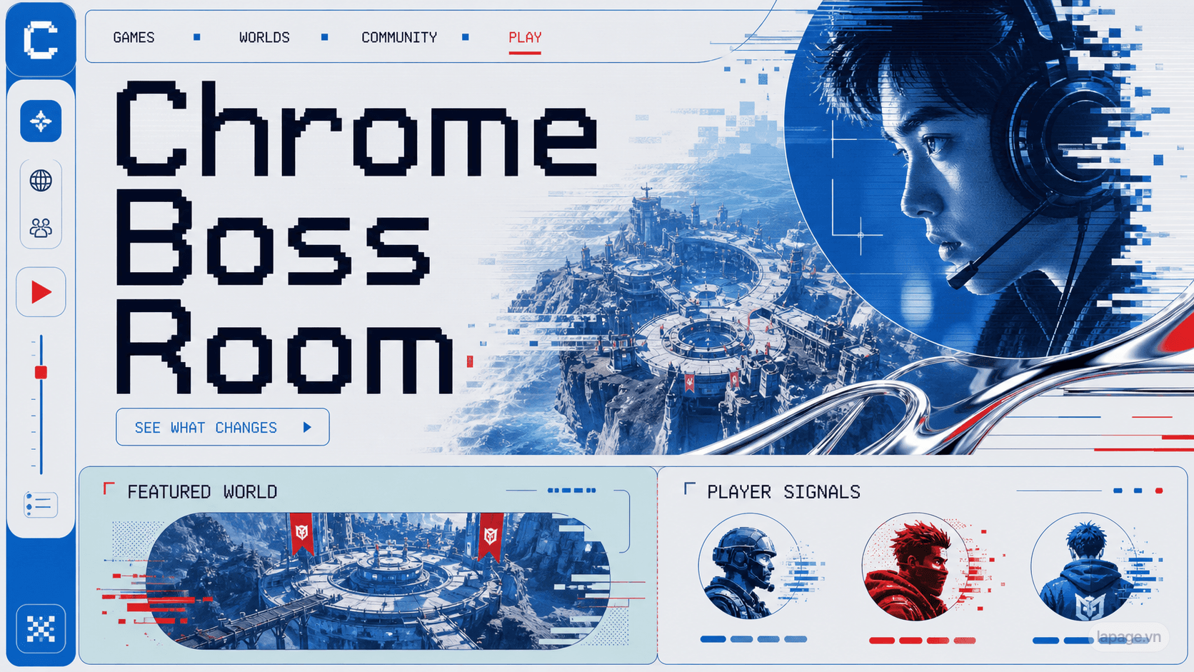 Preview of the related Chrome Boss Room website direction