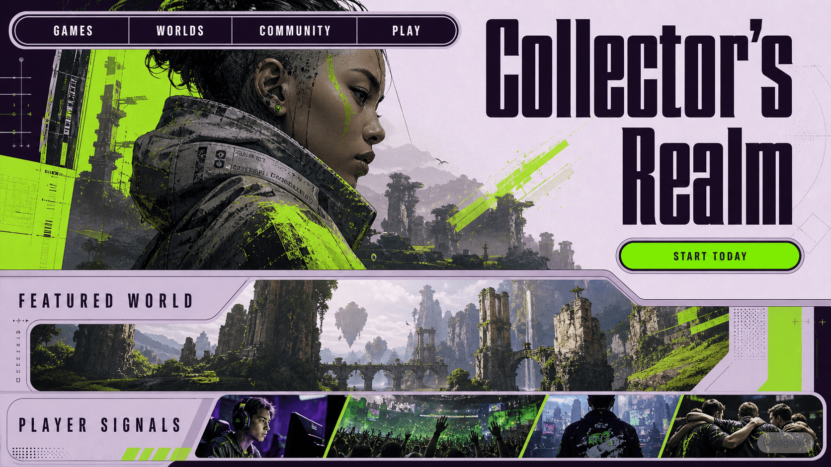 Preview of the related Collector's Realm website direction