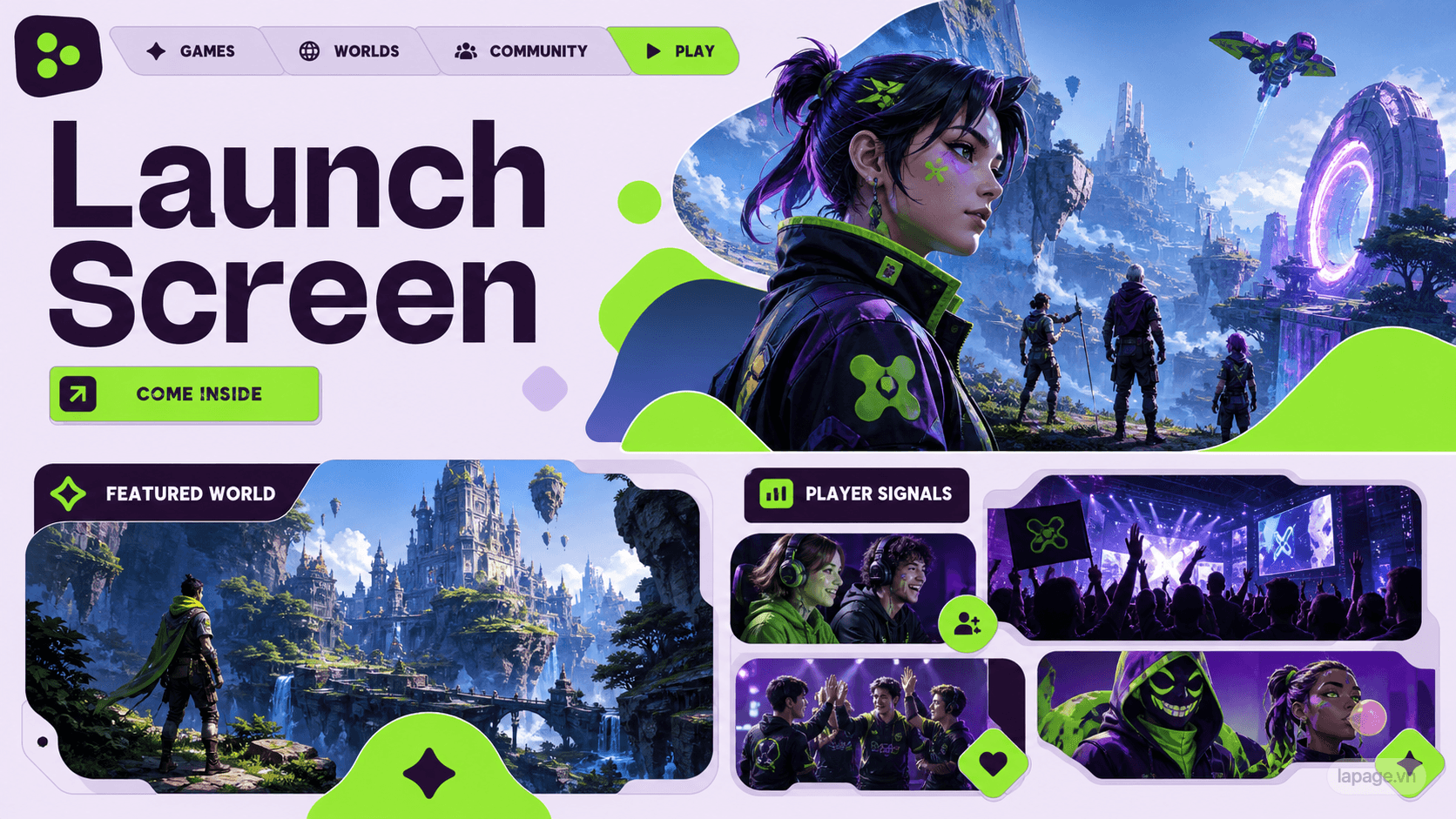 Preview of the related Launch Screen website direction