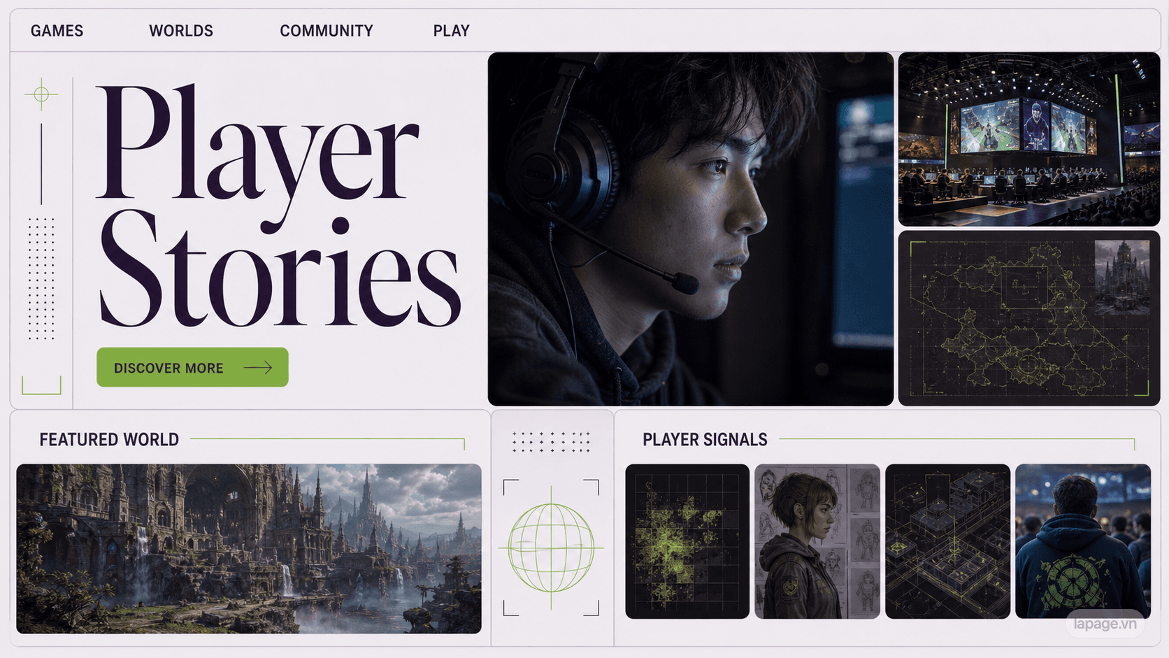 Preview of the related Player Stories website direction