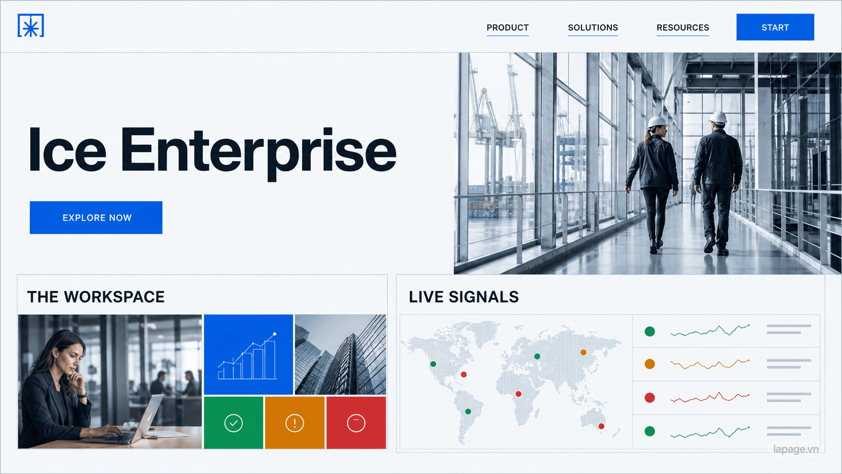 Preview of the related Ice Enterprise website direction