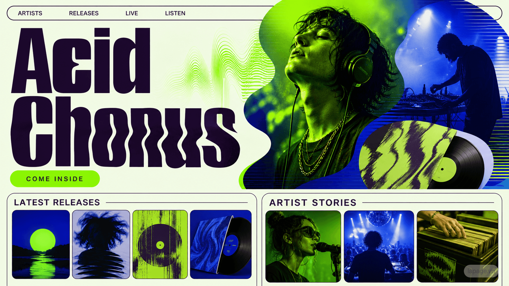 Preview of the related Acid Chorus website direction