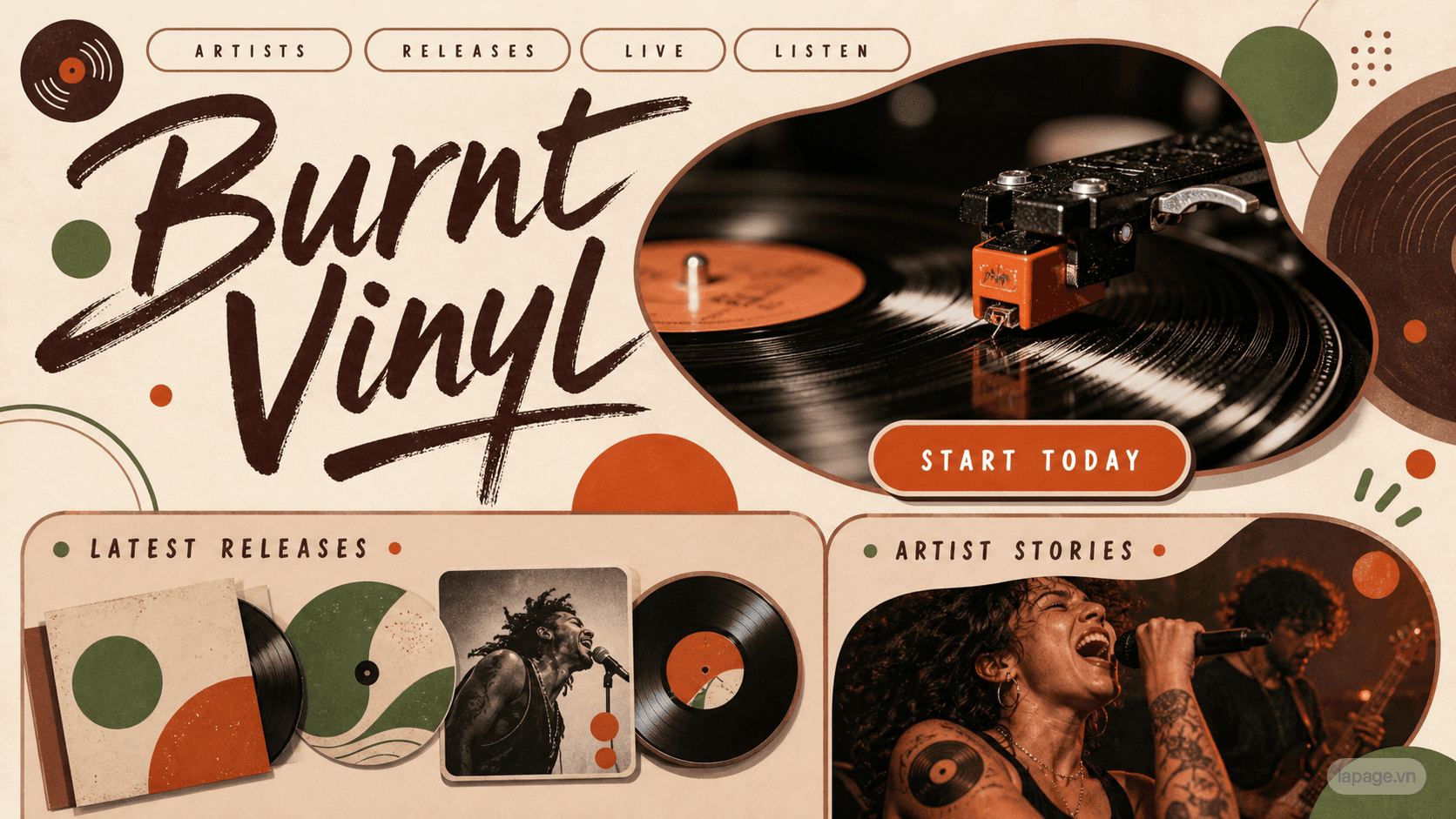 Preview of the related Burnt Vinyl website direction