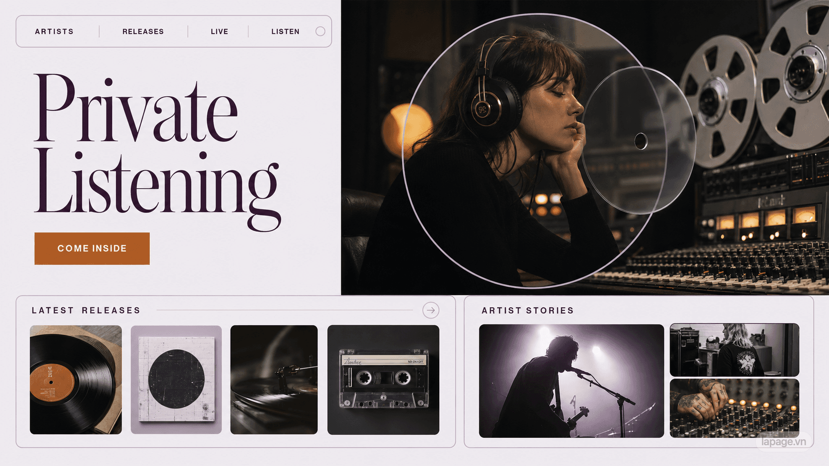 Preview of the related Private Listening website direction