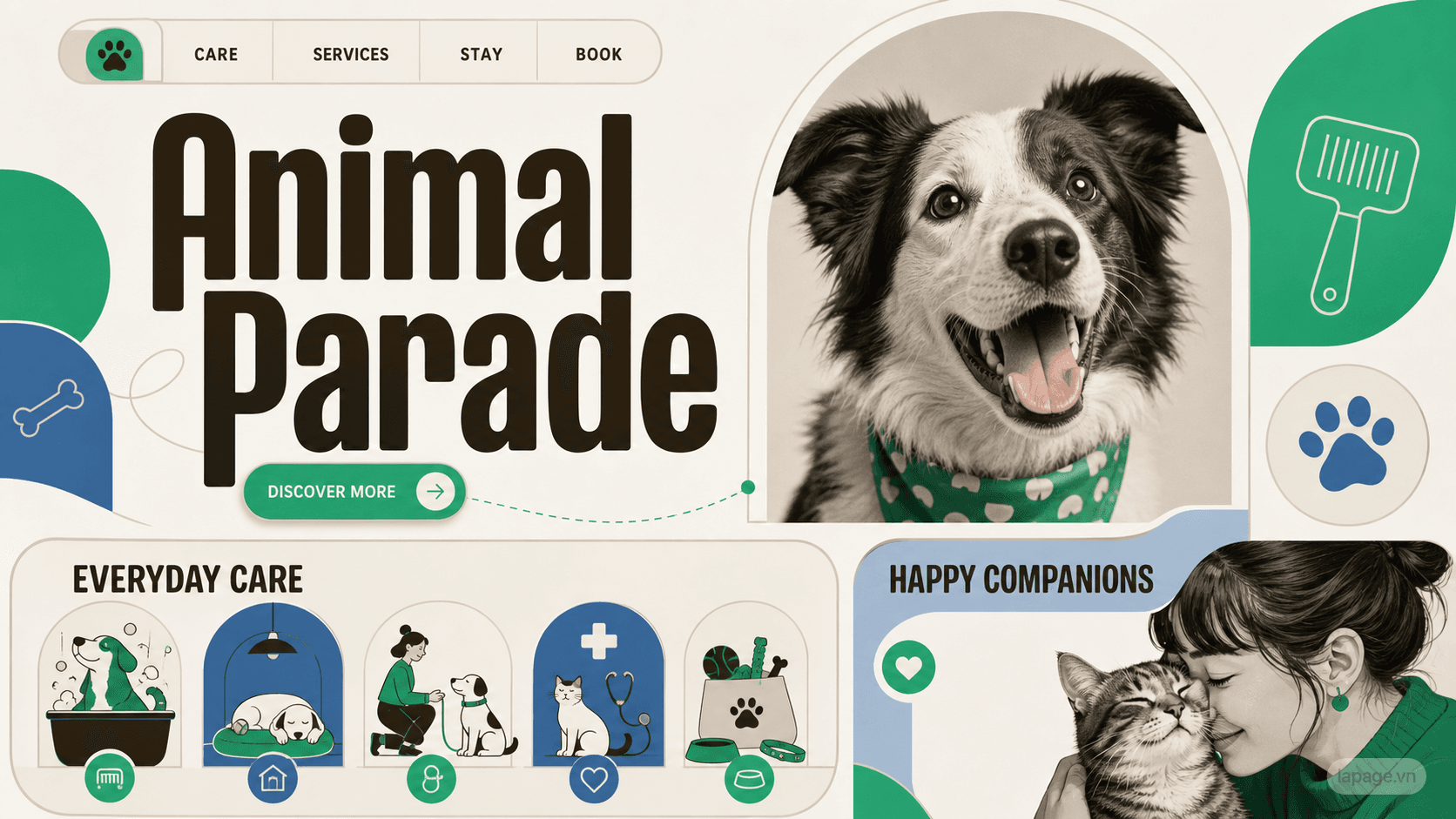 Preview of the related Animal Parade website direction