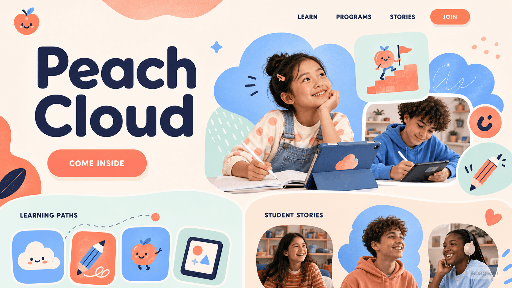Preview of the related Peach Cloud website direction