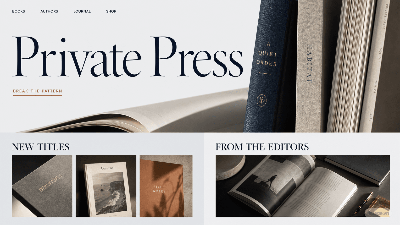 Preview of the related Private Press website direction