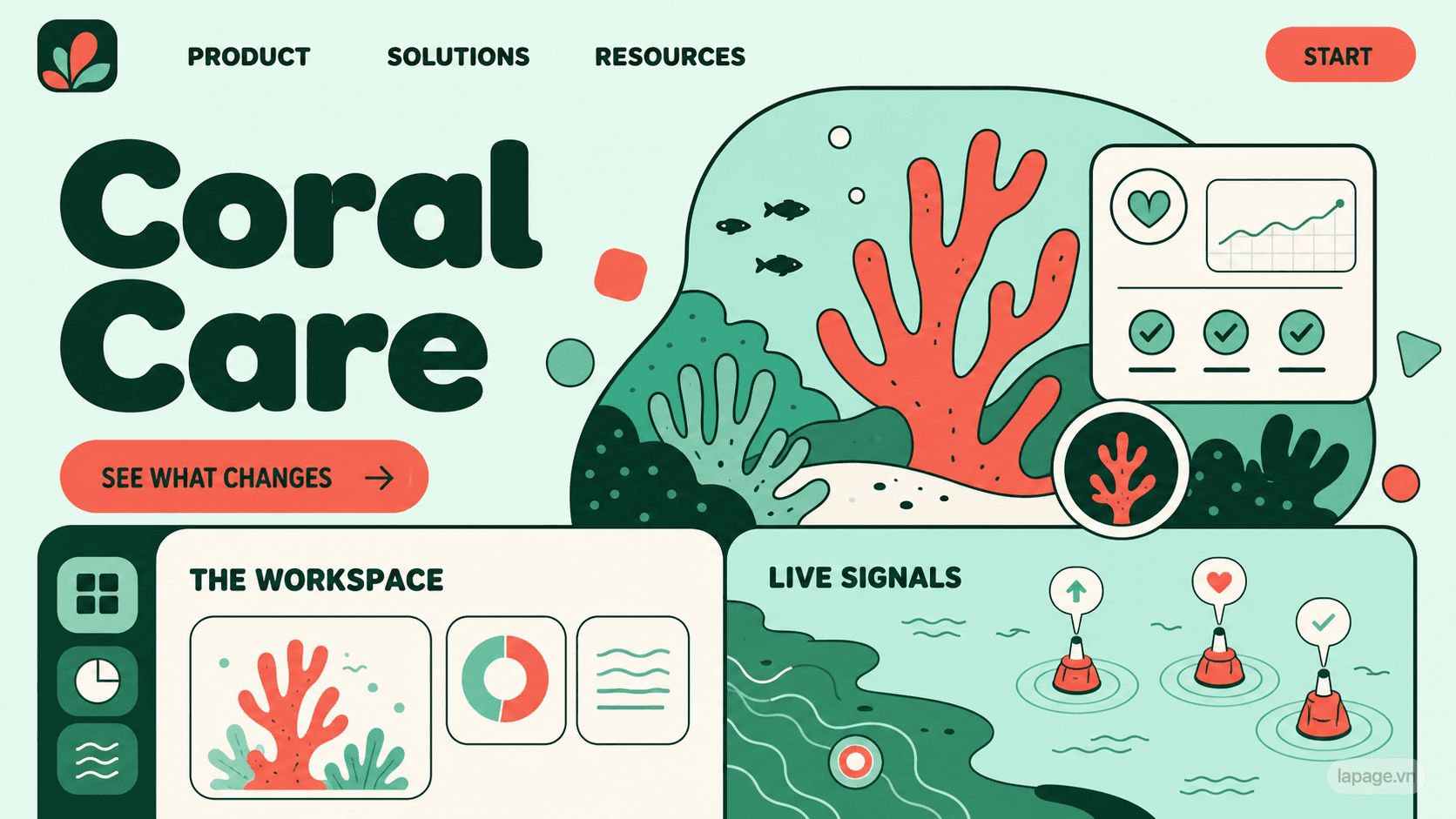 Preview of the related Coral Care website direction