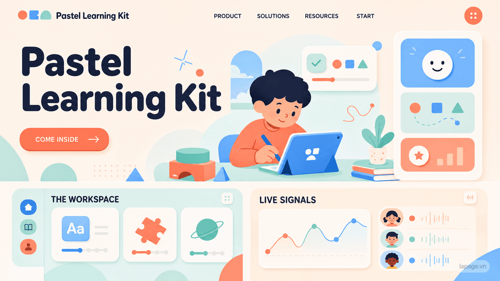 Preview of the related Pastel Learning Kit website direction