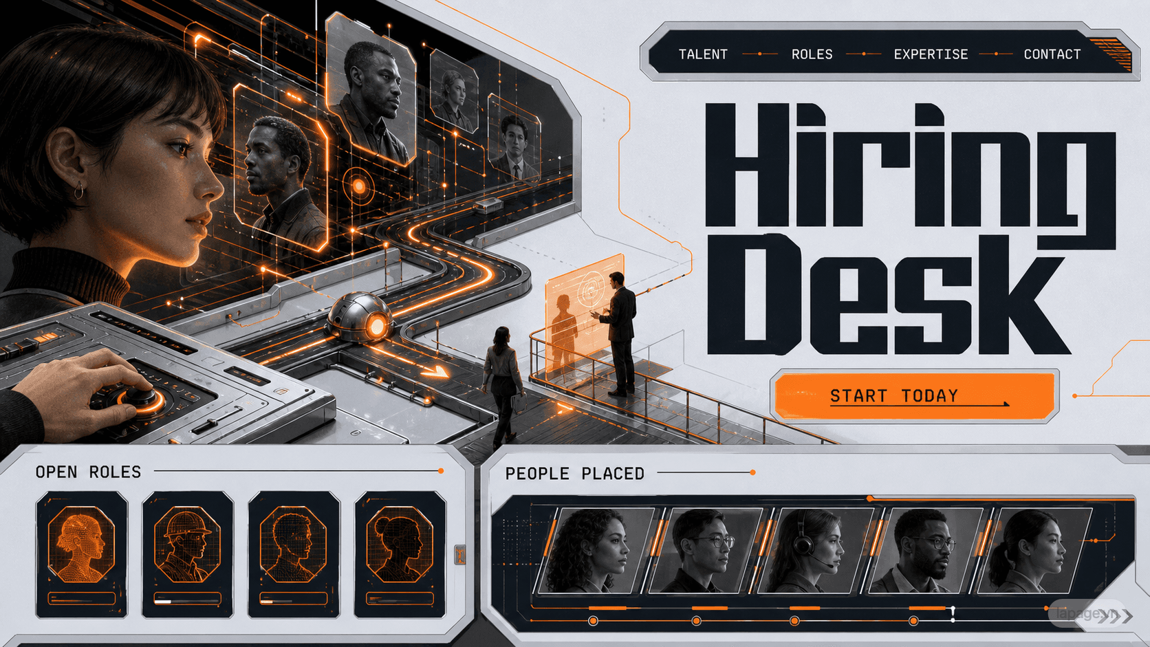 Preview of the related Hiring Desk website direction