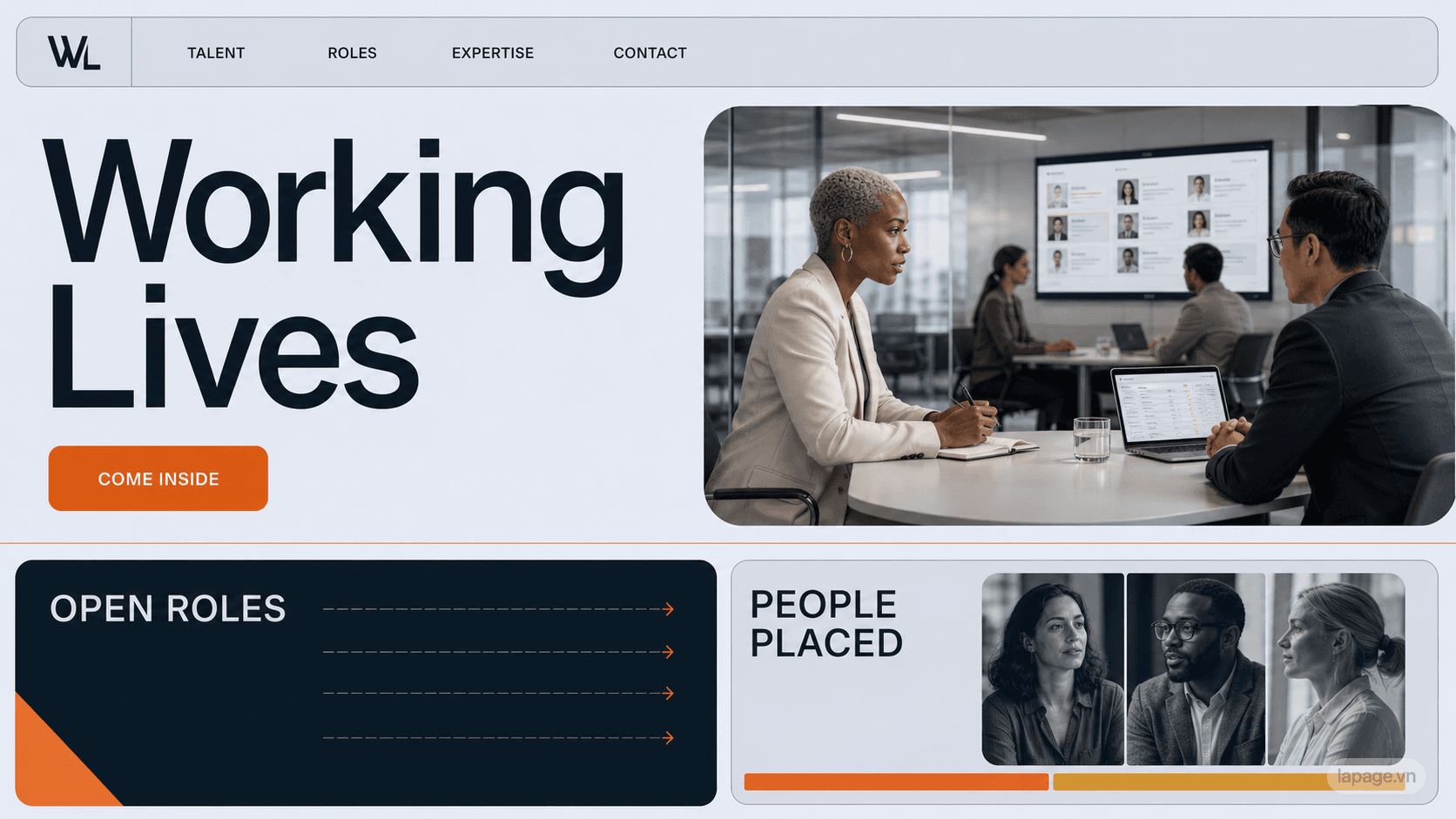 Preview of the related Working Lives website direction