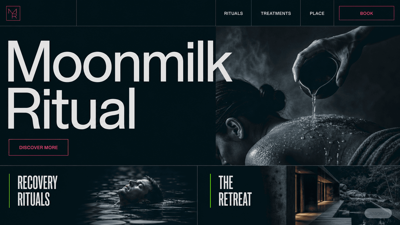 Preview of the related Moonmilk Ritual website direction