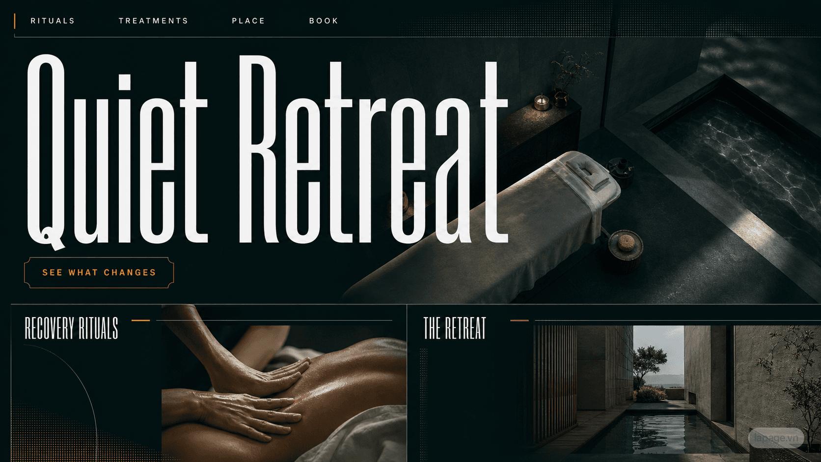 Preview of the related Quiet Retreat website direction