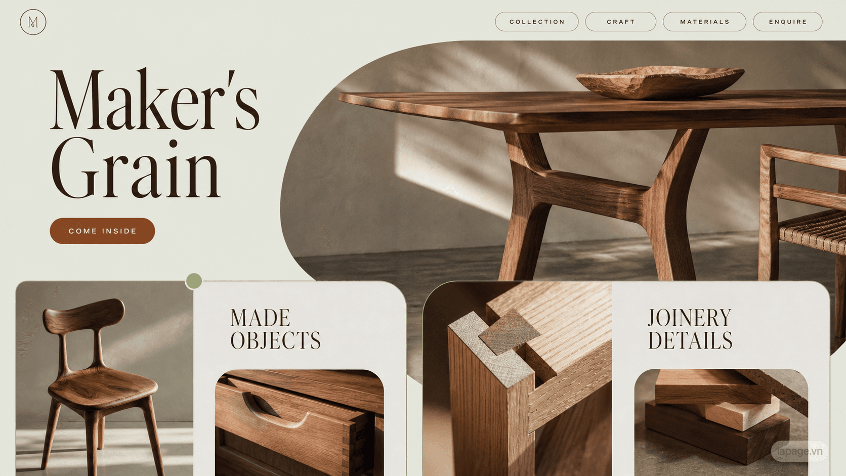 Preview of the related Maker's Grain website direction